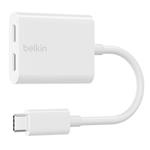 Belkin USB-C adaptér/rozdvojka - USB-C napájení + USB-C audio / nabíjecí adaptér, bílá F7U081btWH