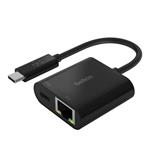 Belkin USB-C adaptér s ethernetem + 60W napájení, černá INC001btBK