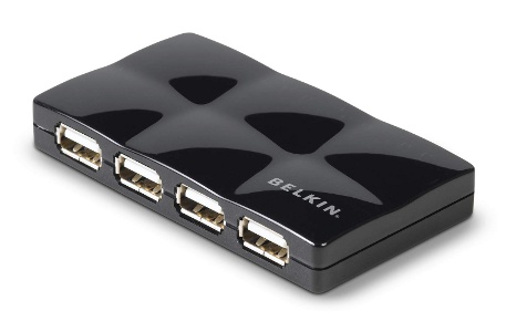 BELKIN USB HUB 2.0 7-port Travel Quilted, aktivní F5U701cwBLK