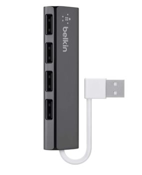 BELKIN USB HUB 4-Port Ultra-Slim Travel Hub F4U042bt
