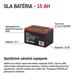 Bezúdržbový olovený trakčný aku. 12 V/15 Ah, faston 6,3 mm 8592920091838