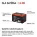 Bezúdržbový olovený trakčný aku. 12 V/15 Ah, faston 6,3 mm 8592920091838