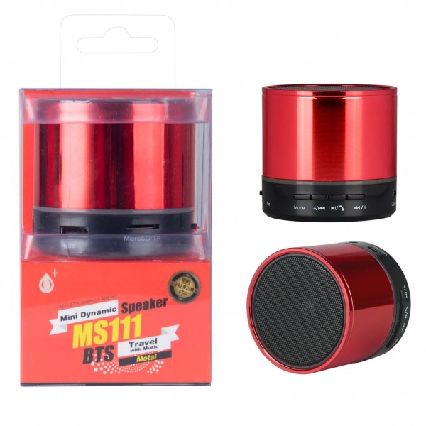 Bluetooth Mini Speaker PLUS MS111, Red, LED 2400033