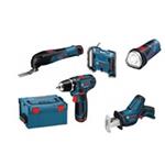 BOSCH Multifunkčné náradie SET 5x 10,8 V-Li GSR 10,8-2-LI: GSR+GML+GOP+GSA+GLI 0.615.990.EW8