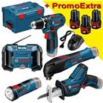 BOSCH Set 5 strojov Bosch 10,8 Li-Ion: GSR, GOP, GLI, GML, GSA 0615990GF0