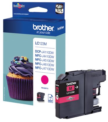 Brother originál ink LC-123M, magenta, 600str., Brother MFC-J4510 DW LC123M