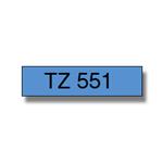 Brother originál páska do tlačiarne štítkov, Brother, TZE-551, čierny tlač/modrý podklad, laminovan TZE551