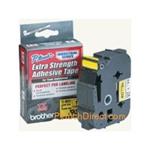 BROTHER TZS641 black on Yellow tape, strong adhesive, 18 mm