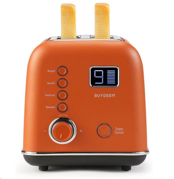 BUYDEEM Automatický kovový hriankovač na 2 plátky, model DT730E, farba koi červená, EU DT730E-KR/EU