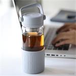 BUYDEEM Prenosná sklenená čajová fľaša 350 ml, model CD1008, farba severská sivá CD1008-NG