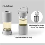 BUYDEEM Sklenená čajová fľaša 300 ml, model DG42, farba ovsená biela DG42-OW