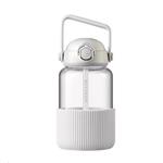 BUYDEEM Sklenená fľaša so slamkou 1L, model DG710, farba ovsená biela DG710-OW