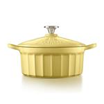BUYDEEM Smaltovaný liatinový hrniec 2,9L, 22cm, model CP521, farba jemná žltá CP521-MY
