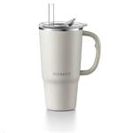 BUYDEEM Termo hrnček so slamkou 700 ml, model DS57, farba ovsená biela DS57-OW