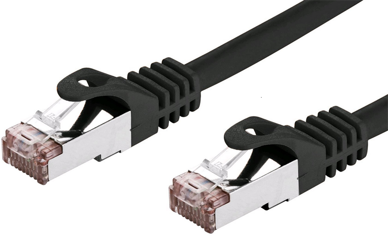 C-TECH kabel patchcord Cat6, FTP, černý, 0,25m