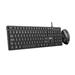 C-TECH KBM-108, drátový combo set s myší, multimediální,nízkoprofilové klávesy, USB, CZ/SK KBM-108-BL