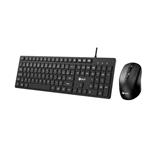C-TECH KBM-108, drátový combo set s myší, multimediální,nízkoprofilové klávesy, USB, CZ/SK KBM-108-BL