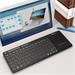 C-TECH klávesnice WLTK-03, Dual mode, BT5.0 + 2,4GHzb, bezdrátová s touchpadem, LED podsvětlení, černá