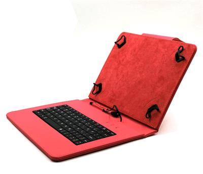 C-TECH NUTKC-04 červené púzdro univerzálne s klávesnicou pre 9,7"-10,1" tablety, FlexGrip SKCTECHNUTKC04R