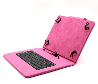 C-TECH NUTKC-04 ružové púzdro univerzálne s klávesnicou pre 9,7"-10,1" tablety, FlexGrip SKCTECHNUTKC04P
