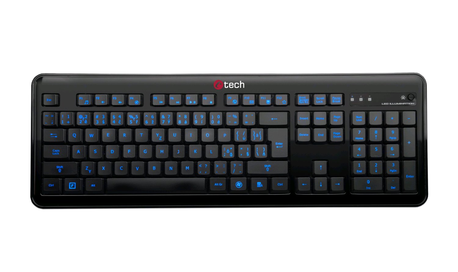 C-TECH OBK-04 kan. podsvícená klávesnice USB CZ/SK