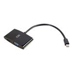 C2G 20cm Mini DisplayPort to HDMI or VGA Adapter Converter 4K UHD - Black - Video adaptér - Display 80935