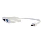 C2G 20cm Mini DisplayPort to HDMI or VGA Adapter Converter 4K UHD - White - Video adaptér - Display 80936