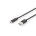 Cable USB 2.0 HighSpeed Type USB C/A M/M black 3m AK-300148-030-S