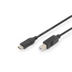 Cable USB 2.0 HighSpeed Type USB C/B M/M, Power Delivery, black 1,8m AK-300150-018-S