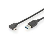 Cable USB 3.1 Gen.2 SuperSpeed+ 10Gbps Type USB C 90°/A M/M, PD, black, 1m AK-300147-010-S