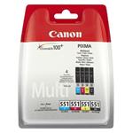 Canon CLI-551 multipack (CMYK) + PP-201 fotopapier 50x, foto papier, výťažnosť 4x7ml typ lesklý, bi 6508B005