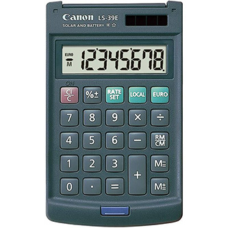 Canon kalkulačka LS-39E DBL EMEA, šedá, vrecková, osemmiestna 4046A014