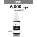 Canon originál ink GI-490 Bk, black, 6000str., 135ml, 0663C001, Canon PIXMA G1400, G2400, G3400