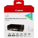 Canon originál ink PGI-29 MBK/PBK/DGY/GY/LGY/CO Multi pack, black/color, 4868B018, Canon Pixma Pro