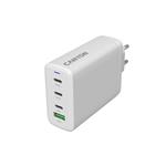 Canyon 140ACC vysokorýchlostná univerzálna nabíjačka do steny, 3xUSB-C 140W/100W/65W, 1xUSB-A 60W, biela CNS-CUW140ACC