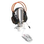 Canyon CND-GWH200PW, 3v1, stojan pre herný headset + bungee stabilizátor kábla hernej myši + USB hub, biely