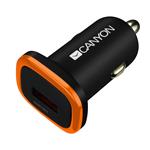 Canyon CNE-CCA01B univerzálna autonabíjačka, 1x USB, výstup 5V/1A, ochrana proti prepätiu, čierna