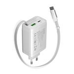 Canyon CNS-CURC65ACW, vysokorýchlostná univerzálna nabíjačka do steny s integrovaným 68 cm USB(C) káblom