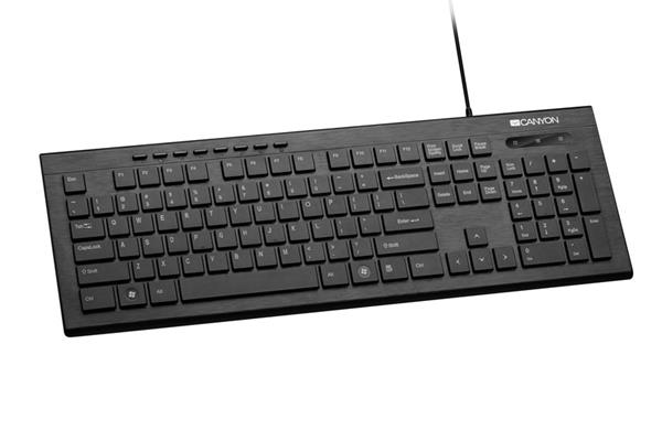Canyon CNS-HKB2-CS klávesnica, USB, multimediálne funkcie, 105 klávesov, podsvietené, štíhla, čierna, SK/CZ