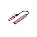Canyon DS-02, USB-C Hub, 4 porty, 3xUSB 2.0 480Mbps, 1xUSB 3.0, 5Gbps, USB-C/USB-A adaptér, ružová CNS-TDS02P