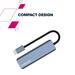 Canyon DS-18, USB-C Hub, 5 portov, 1x USB-C 5V DC nabíjanie, 2x USB-C, 10Gbps, 2xUSB 3.2 port, kompaktný CNS-TDS18