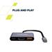 Canyon DS-4, USB-C HUB, 3 porty. 1xUSB-C, 1xUSB 3.2, 1xHDMI, 4K display support, 100W fast charging, 10Gbps CNS-TDS4