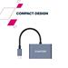 Canyon DS-4, USB-C HUB, 3 porty. 1xUSB-C, 1xUSB 3.2, 1xHDMI, 4K display support, 100W fast charging, 10Gbps CNS-TDS4