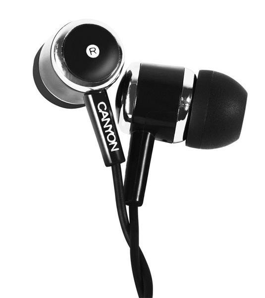 Canyon EPM-01, slúchadlá do uší, integrovaný mikrofón a ovládanie, čierne