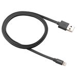 Canyon MFI-2, 1m plochý kábel Lightning/USB, MFI schválený Apple, tmavo-šedý CNS-MFIC2DG