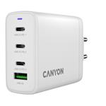 Canyon OnCharge 120ACC, vysokorýchlostná univerzálna nabíjačka do steny, 120W, 3x USB-C , 1x USB-A, biela CNS-CUW120ACC