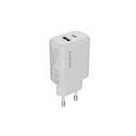 Canyon OnCharge 200, univerzálna nabíjačka do steny, 1x USB-C + 1x USB-A, PD 20W, biela CNE-CHA200-21