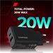 Canyon OnCharge 200, univerzálna nabíjačka do steny, 1x USB-C + 1x USB-A, PD 20W, čierna CNE-CHA200-31
