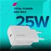 Canyon OnCharge 250, univerzálna nabíjačka do steny, 1x USB-C, PD 25W, biela CNE-CHA250-01