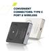Canyon OnCharge 510, Powerbank, 10.000 mAh, in: USB-C, out: USB-C PD 20W + Wireless Magnet 15W, štíhla, šed CNS-CPB510DG